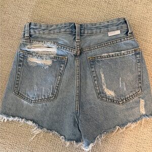 Boyish Light Wash Distressed Denim Cutoff Shorts